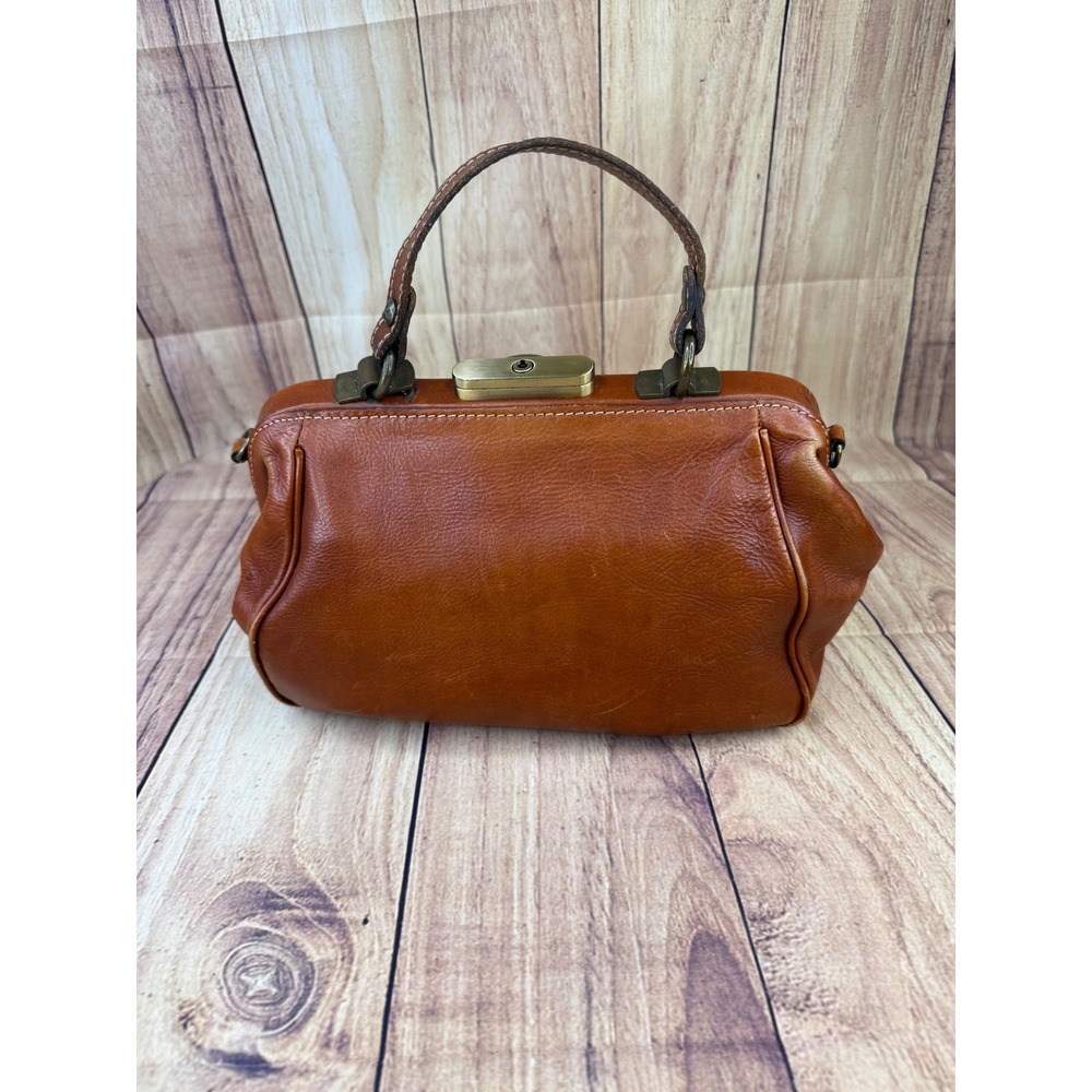 Patricia Nash "Gracchi" Brown Leather Satchel Crossbody Bag